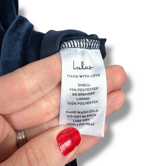 Lulus NWT Coveted Confidence Off-The-Shoulder Velvet Asymmetrical Maxi Dress - Picture 10 of 10